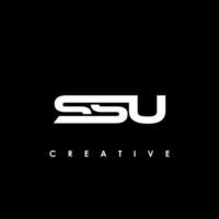 ssu brief eerste logo ontwerp sjabloon vector illustratie
