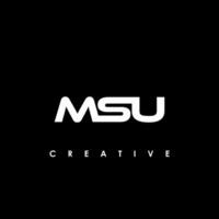 msu brief eerste logo ontwerp sjabloon vector illustratie