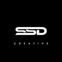 ssd brief eerste logo ontwerp sjabloon vector illustratie