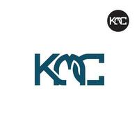 brief kmc monogram logo ontwerp vector