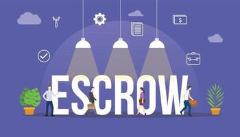escrow-accountconcept met mensen en gerelateerd pictogram vector