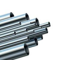 industrieel verschillend diameter metaal pijpen. aluminium of staal pijp, glanzend metalen pijpen vector illustratie