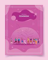 feminisme concept voor sjabloon van banners, flyer vector