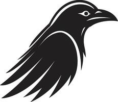 bevallig raaf monogram modern vogel schets ontwerp vector