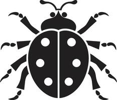 klassiek insect kunstenaarstalent lieveheersbeestje Mark in monochroom ogen van eenvoud gevectoriseerd lieveheersbeestje kunst vector