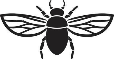 noir aard symfonie zwart insect embleem in harmonie serenade van krekels zwart vector cicade logo