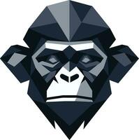 gebeeldhouwd elegantie chimpansee symbool in zwart chimpansee majesteit in schaduwen een modern klassiek vector