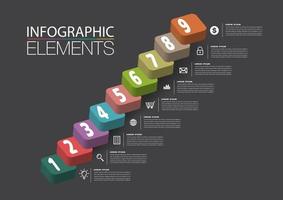 opvoeren van succesvol bedrijfsconcept. beweegt infographic vector