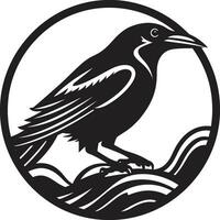 modern vogel symbolisch insigne raaf silhouet minimalistische logo vector