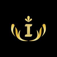 gouden brief ik logo icoon eerste brief ik ontwerp vector logo ontwerp