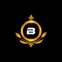 vector b brief logo eerste gouden kleurrijk b logo ontwerp