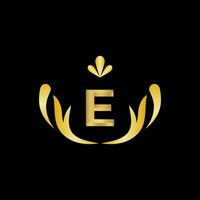 gouden brief e logo icoon eerste brief e ontwerp vector logo ontwerp