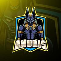 anubis esport mascotte logo ontwerp vector