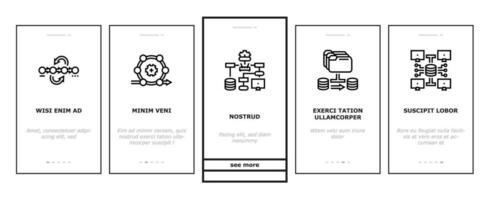 systeem analist gegevens onboarding pictogrammen reeks vector