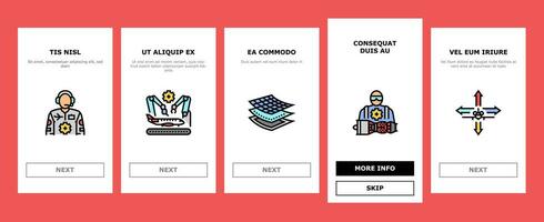 luchtvaart ingenieur vliegtuig onboarding pictogrammen reeks vector