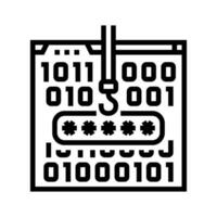 wachtwoord stelen cyberpesten lijn icoon vector illustratie