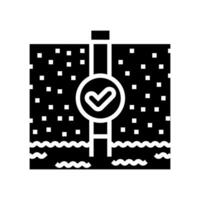 verontreiniging detectie hydrogeoloog glyph icoon vector illustratie