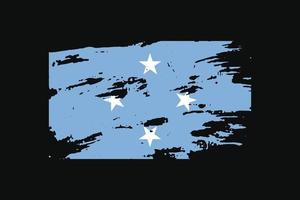 grunge-stijl vlag van de micronesië. vectorillustratie. vector