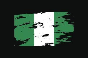 grunge-stijl vlag van de nigeria. vectorillustratie. vector