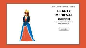 vrouw schoonheid middeleeuws koningin vector