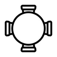 ronde tafel stoel top visie lijn icoon vector illustratie
