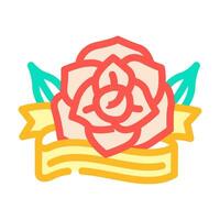 roos tatoeëren kunst wijnoogst kleur icoon vector illustratie