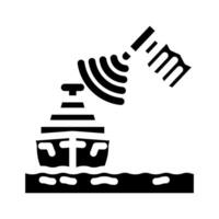 marinier satelliet communicatie glyph icoon vector illustratie