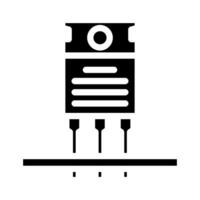 transistor installatie elektronica glyph icoon vector illustratie