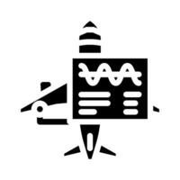 bedrading controleren vliegtuig glyph icoon vector illustratie