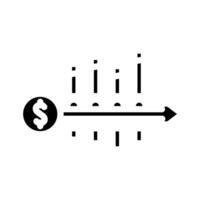 contant geld stromen analyse glyph icoon vector illustratie