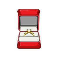 sieraden voorstel ring doos tekenfilm vector illustratie