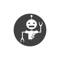 robot logo sjabloon vector pictogram illustratie ontwerp