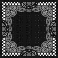 bandana paisley ornamentontwerp met racevlag vector