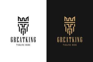 geweldige koning minimalistische logo-inspiratie vector
