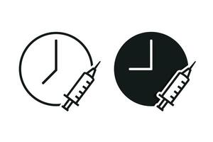 injectie tijd symbool. illustratie vector
