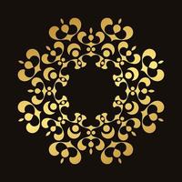 luxe gouden ronde bloemen frame ontwerp vector