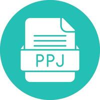 ppj het dossier formaat vector icoon