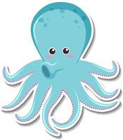 schattige octopus stripfiguur sticker vector