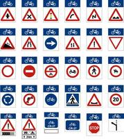 fiets kruispunt signalen, tekens en symbolen vector