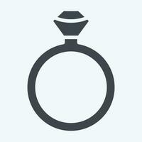 icoon diamant ring. verwant naar Valentijn dag symbool. glyph stijl. gemakkelijk ontwerp bewerkbaar. gemakkelijk illustratie vector