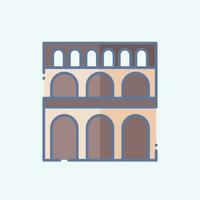 icoon pont du gard. verwant naar Frankrijk symbool. tekening stijl. gemakkelijk ontwerp bewerkbaar. gemakkelijk illustratie vector