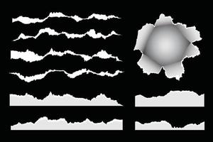 set gescheurde gescheurde vellen papier vector