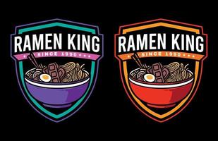 set vector ontwerp logo ontwerp ramen noodle cartoon vintage retro stijl