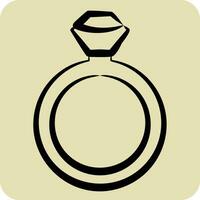 icoon diamant ring. verwant naar Valentijn dag symbool. hand- getrokken stijl. gemakkelijk ontwerp bewerkbaar. gemakkelijk illustratie vector
