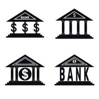 vier banklogo's in zwart vector