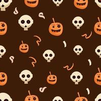 halloween naadloos patroon met leuke, grappige, lieve karakters, vector