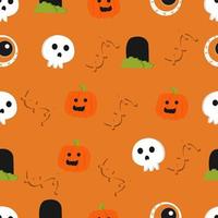 halloween naadloos patroon met leuke, grappige, lieve karakters, vector