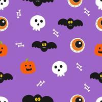 halloween naadloos patroon met leuke, grappige, lieve karakters, vector