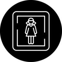 vrouw toilet teken vector icoon