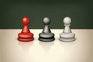 schaak verschillend kleur pionnen vector
